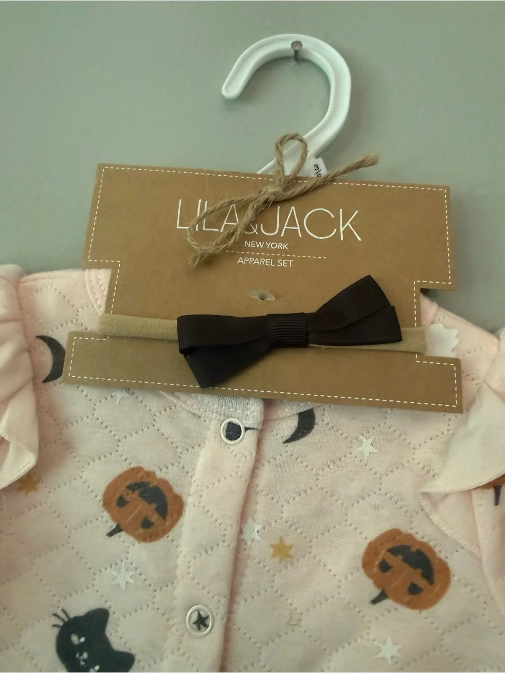 Pink Halloween-Print Footed One-Piece by Lil' Jack